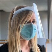 Disposable face shield, worn